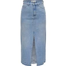 JdY Bella Maxi Denim Skirt - Blue/Light Blue Denim