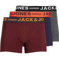 Men - Multicoloured Men's Underwear Jack & Jones Trunks 3-pack - Red/Burgundy