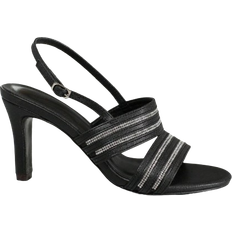 Polyurethane Heels & Pumps Shein Fashion Rhinestone Round Toe High Heel Sandals With Back Straps For Women