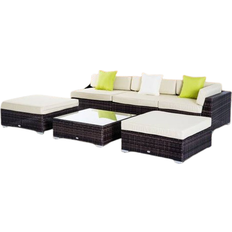 OutSunny 6 pcs Outdoor Lounge Set, 1 Table incl. 3 Sofas