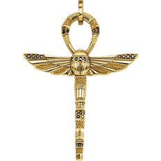 Men - Silver Charms & Pendants Thomas Sabo Pendant in Shape of Ankh Symbol - Gold/Black