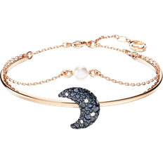 Pearl - Women Bracelets Swarovski Luna Moon Bangle - Rose Gold/Black/Multicolour