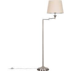 Lighting ValueLights Letitia Swing Arm Beige Floor Lamp 148cm