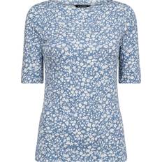 Lauren Ralph Lauren Women T-shirts & Tank Tops Lauren Ralph Lauren Judy Floral Print Top, Blue