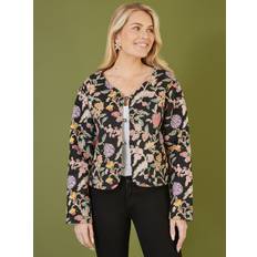Florals Jackets Yumi Floral Print Reversible Cropped Quilted Jacket