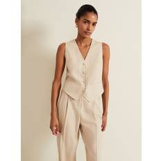 Linen Suits Phase Eight Women's Addison Linen Waistcoat Stone