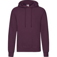 Men - Purple Jumpers Fruit of the Loom Unisex Adults Classic Hooded Sweatshirt Burgundy