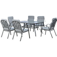 OutSunny 7 pcs Patio Dining Set, 1 Table incl. 6 Chairs