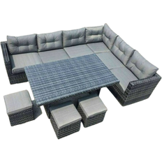 Rattan Outdoor Lounge Sets Garden & Outdoor Furniture Furniture One Rattan Garden Corner Sofa Outdoor Lounge Set, 1 Table incl. 6 Sofas