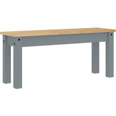Pine Dining Tables vidaXL Panama Grey Dining Table 30x105cm