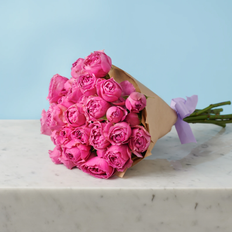 Love Flowers 5 Peony Pink Roses Bunches 5