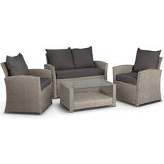 VonHaus 4-seater Outdoor Lounge Set, 1 Table incl. 2 Chairs & 1 Sofas