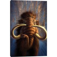 Blue Wall Decor Happy Larry A Woolly Mammoth Bursting Out Of A Snowy Brown/Blue Wall Decor 45.7x66cm