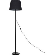 MiniSun Modern Standard Black Floor Lamp 129cm