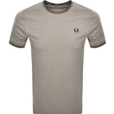 Fred Perry Tops Fred Perry Twin Tipped T-shirt - Warm Grey/Carrington Brick