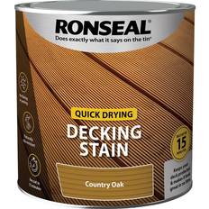 Ronseal Brown Paint Ronseal Quick Drying Decking Woodstain Country Oak 2.5L