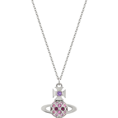 Amethyst Necklaces Vivienne Westwood Willa Bas Relief Pendant Necklace - Silver/Purple/Pink