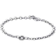 Pandora Signature Pavé Bold Chain Bracelet - Silver/Transparent