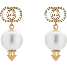 Gucci Interlocking Earrings - Gold/Pearls/Transparent