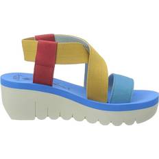 Multicoloured Sandals Fly London YABI922FLY - Lipstick Red/Yellow/Azurre