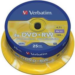 Verbatim DVD+RW 4.7GB 4x Spindle 25-Pack