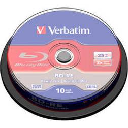 Verbatim BD-RE No ID Brand 25GB 6x Spindle 25-Pack Wide Printable