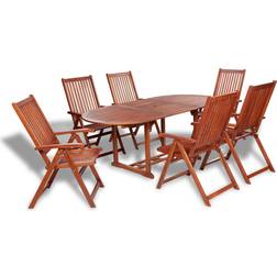 vidaXL 41814 Patio Dining Set, 1 Table incl. 6 Chairs