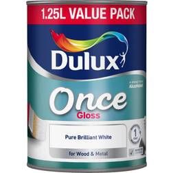 Dulux Once Gloss Wood Paint, Metal Paint White 1.25L