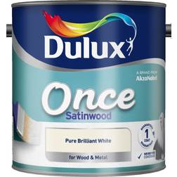 Dulux Once Satinwood Metal Paint, Wood Paint White 2.5L
