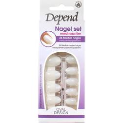 Depend Nail Kit with Pink Glue Oval Design 6012 24-pack