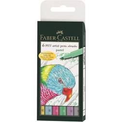 Faber-Castell 6 PITT Artist Pens Brush Pastel