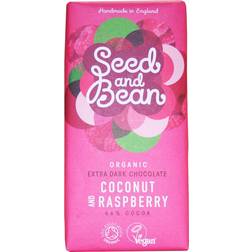 Seed and Bean Organic Coconut & Raspberry Extra Dark Chocolate Bar 85g