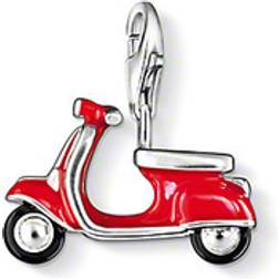 Thomas Sabo Lovely Holiday Scooter Charm - Silver/Red/Black