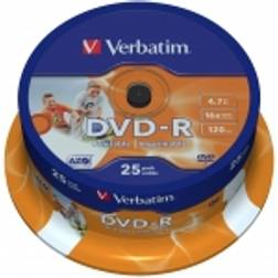 Verbatim DVD-R 4.7GB 16x Spindle 25-Pack Wide Inkjet