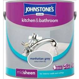 Johnstones Kitchen & Bathroom Ceiling Paint, Wall Paint Grey 2.5L