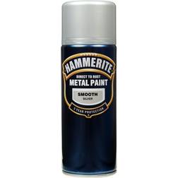 Hammerite Direct to Rust Smooth Effect Metal Paint Silver 0.4L