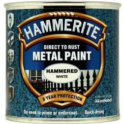 Hammerite Direct to Rust Hammered Effect Metal Paint White 0.25L