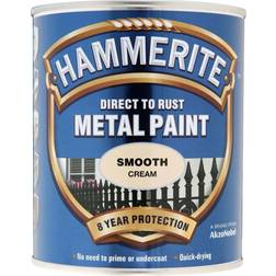 Hammerite Direct to Rust Smooth Effect Metal Paint Off-white 0.75L