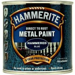 Hammerite Direct to Rust Hammered Effect Metal Paint Blue 0.25L