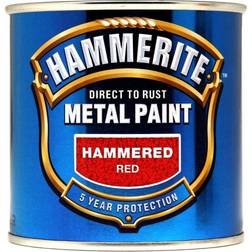 Hammerite Direct to Rust Hammered Effect Metal Paint Red 0.25L