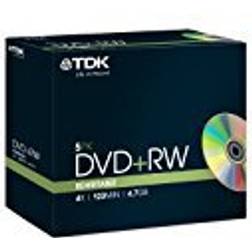 TDK DVD+RW 4.7GB 4x Jewelcase 5-Pack
