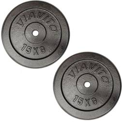 Viavito Cast Iron Standard Weight Plates 2x15kg