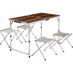 tectake Folding Table with 4 Stools