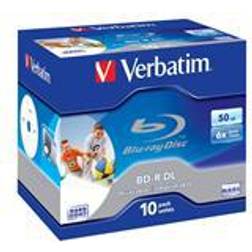 Verbatim BD-R No ID Brand 50GB 6x Jewelcase 10-Pack Wide Inkjet