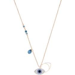 Swarovski Evil Eye Symbolic Pendant Necklace - Rose Gold/Blue/Black/Transparent