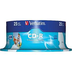Verbatim CD-R 700MB 52x Spindle 25-Pack Wide Inkjet