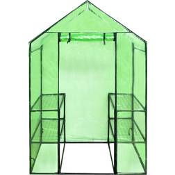 vidaXL Greenhouse 41545 with 4 Shelves Stainless steel PVC Plastic