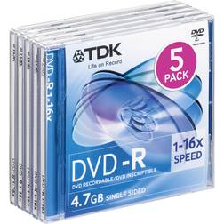 TDK DVD-R 4.7GB 16x Jewelcase 5-Pack