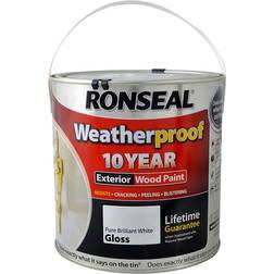 Ronseal Weatherproof Wood Paint White 0.75L