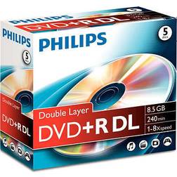 Philips DVD+R 8.5GB 8x Jewelcase 5-Pack